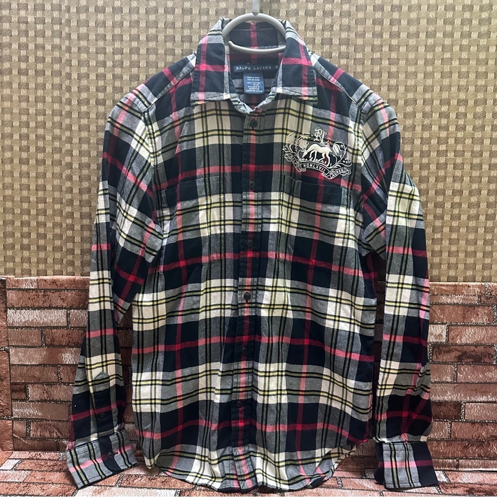 Ralph Lauren Women’s  Black Plaid Shirt size 12 - Picture 3 of 10